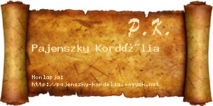 Pajenszky Kordélia névjegykártya
